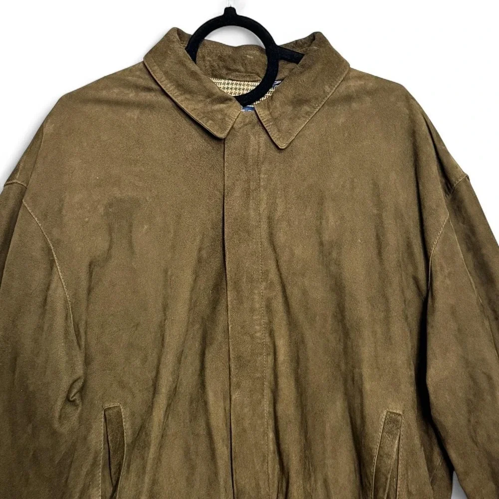 Vintage McKenzie Tribe Jacket Men's M Brown Bomber Genuine Leather Suede Zip